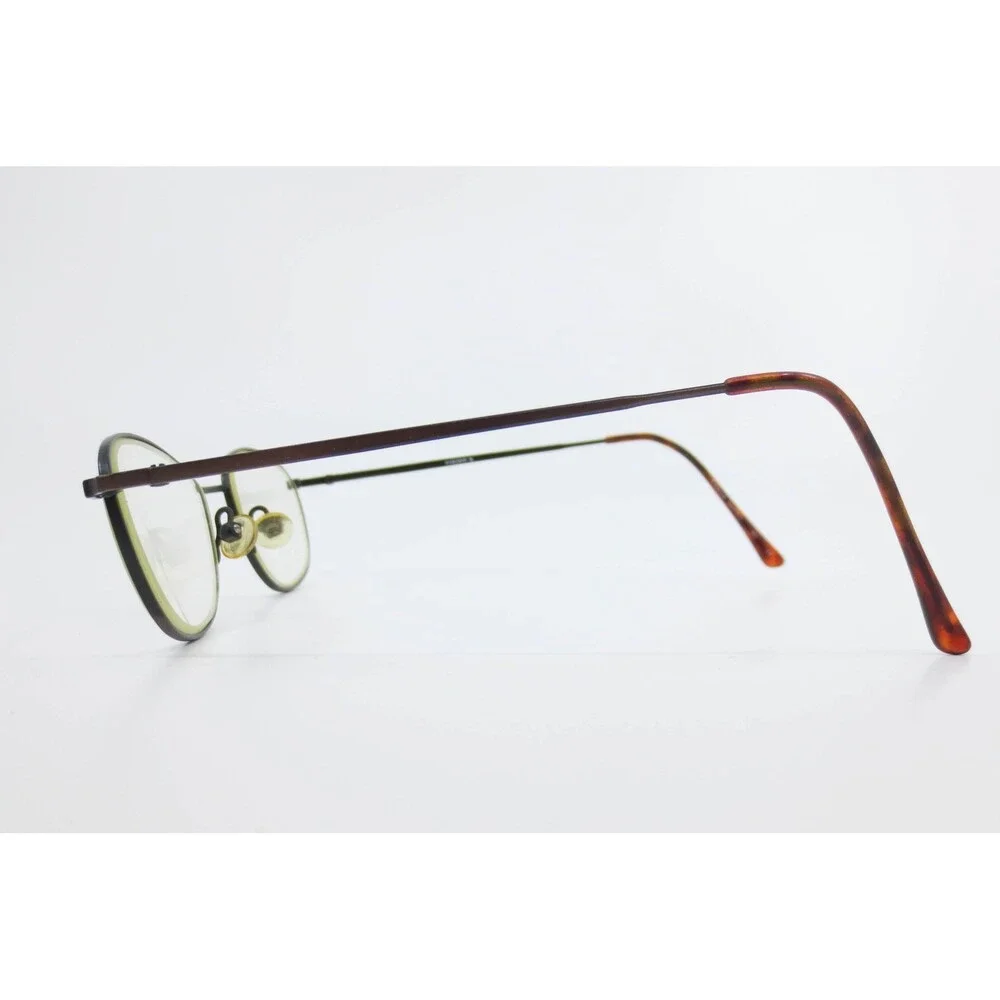 Visions X857 Eyeglasses Brown Metal Oval Frames Tortoise Temple Tips 140mm